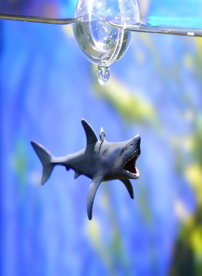 HIERYAN Mini Floating Shark Fish Tank Decorations, Realistic Resin Aquarium Ornaments with Adjustable Height, Cute Underwater Decor for Fish Tank, 2 Pack - Image 2